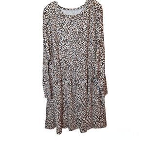 Womens Size 4X Long Sleeve Animal Print Pullover Dress Stretch Comfort Unbranded